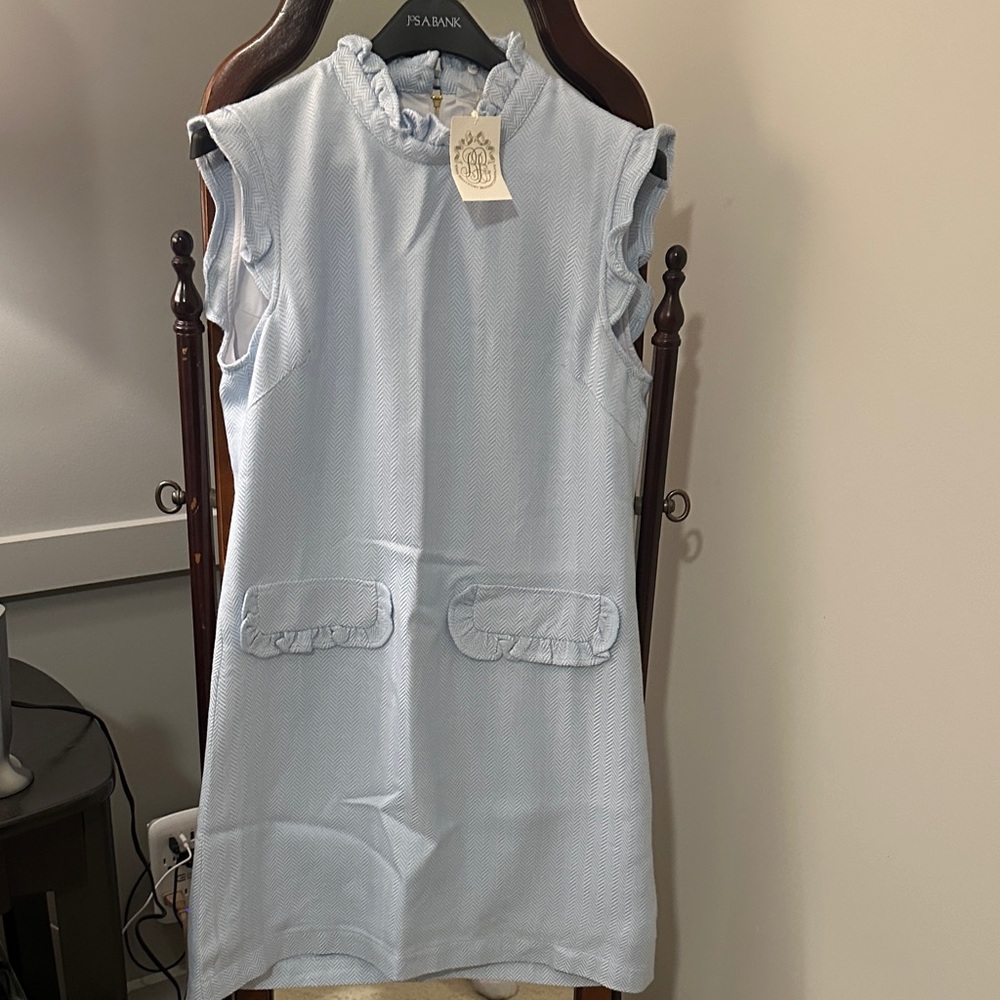 The Beaufort Bonnet Company women’s Light Blue herringbone tweed Dress